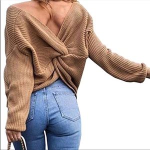 Twist Back Knit Sweater
